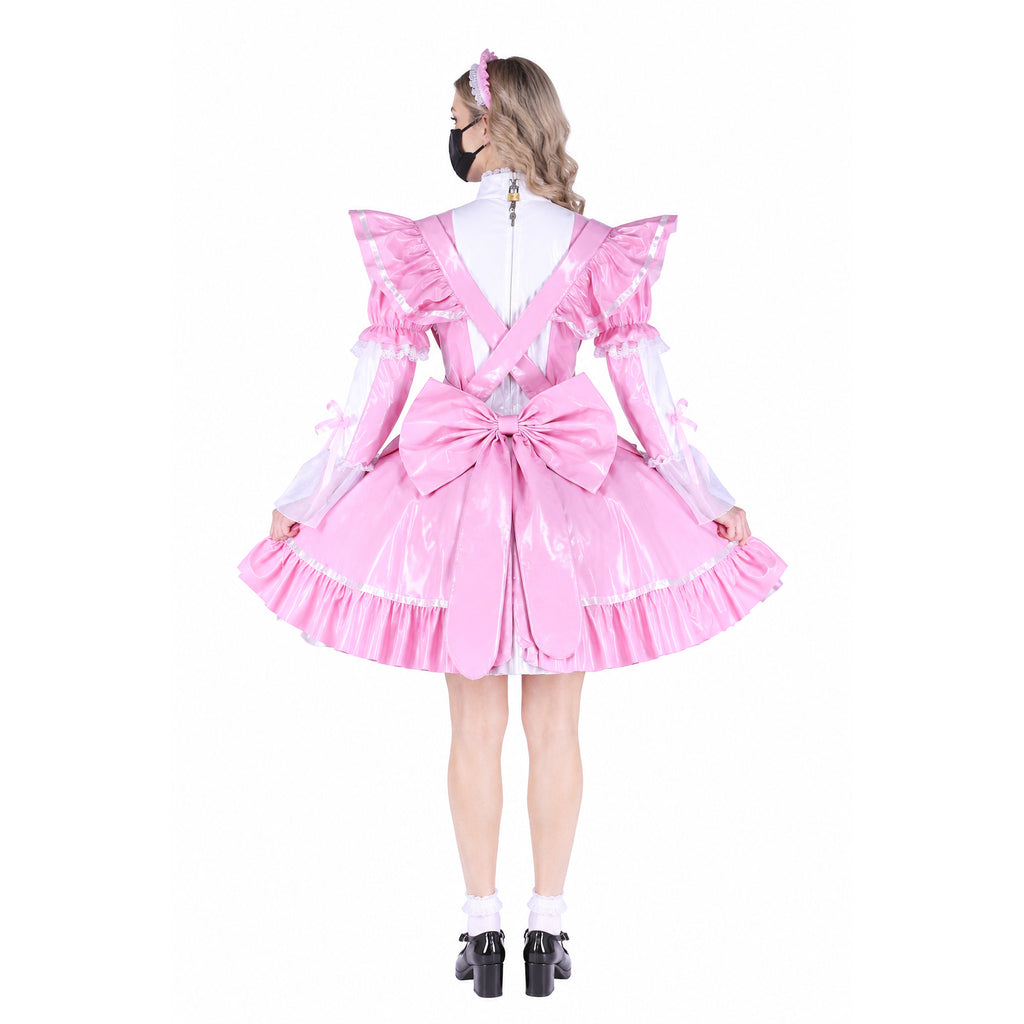 pink thin pvc dress G1650