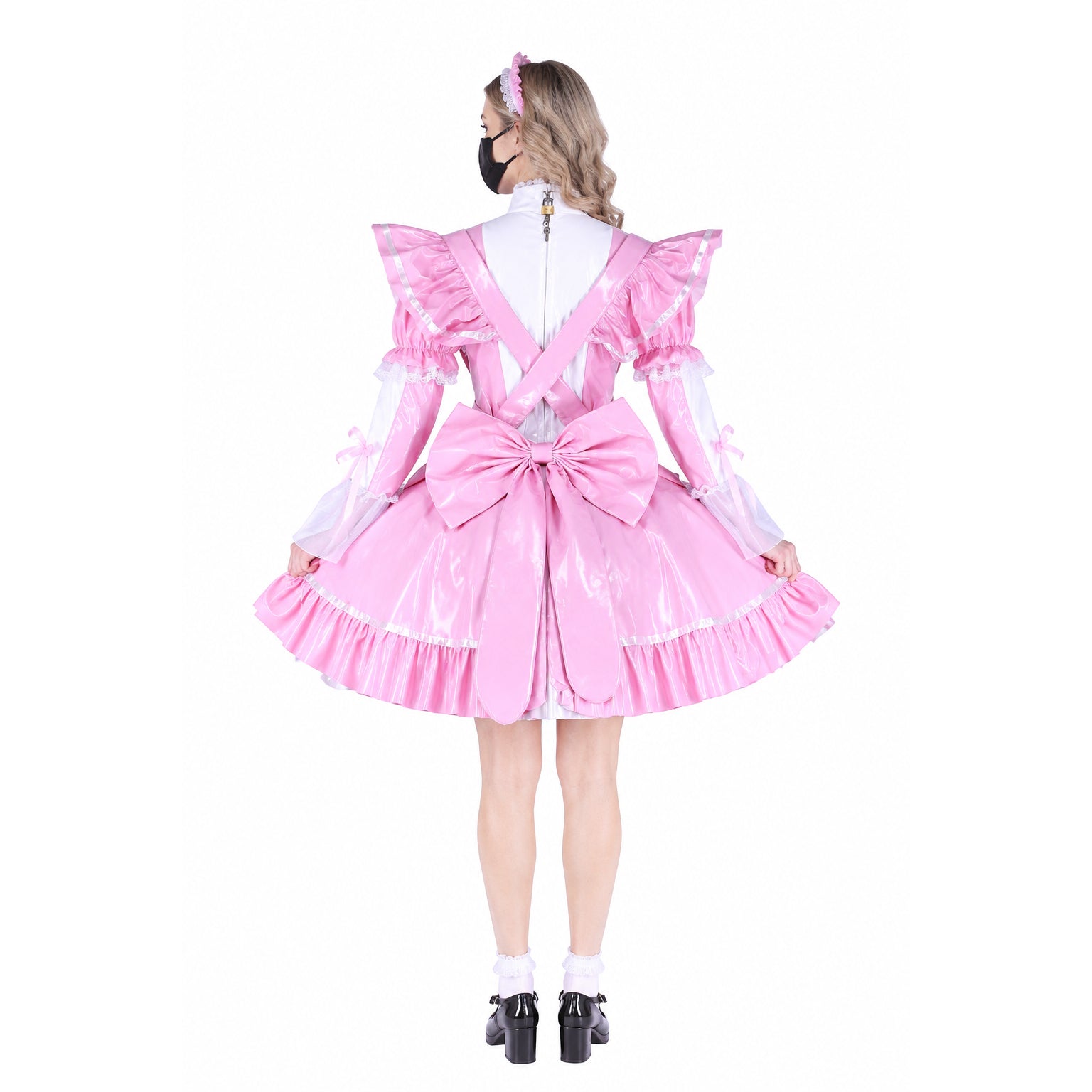 pink thin pvc dress G1650