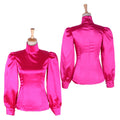 hot pink satin blouse G1651