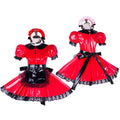 red thin pvc dress G1653