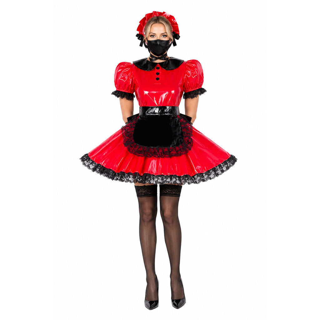 red thin pvc dress G1653