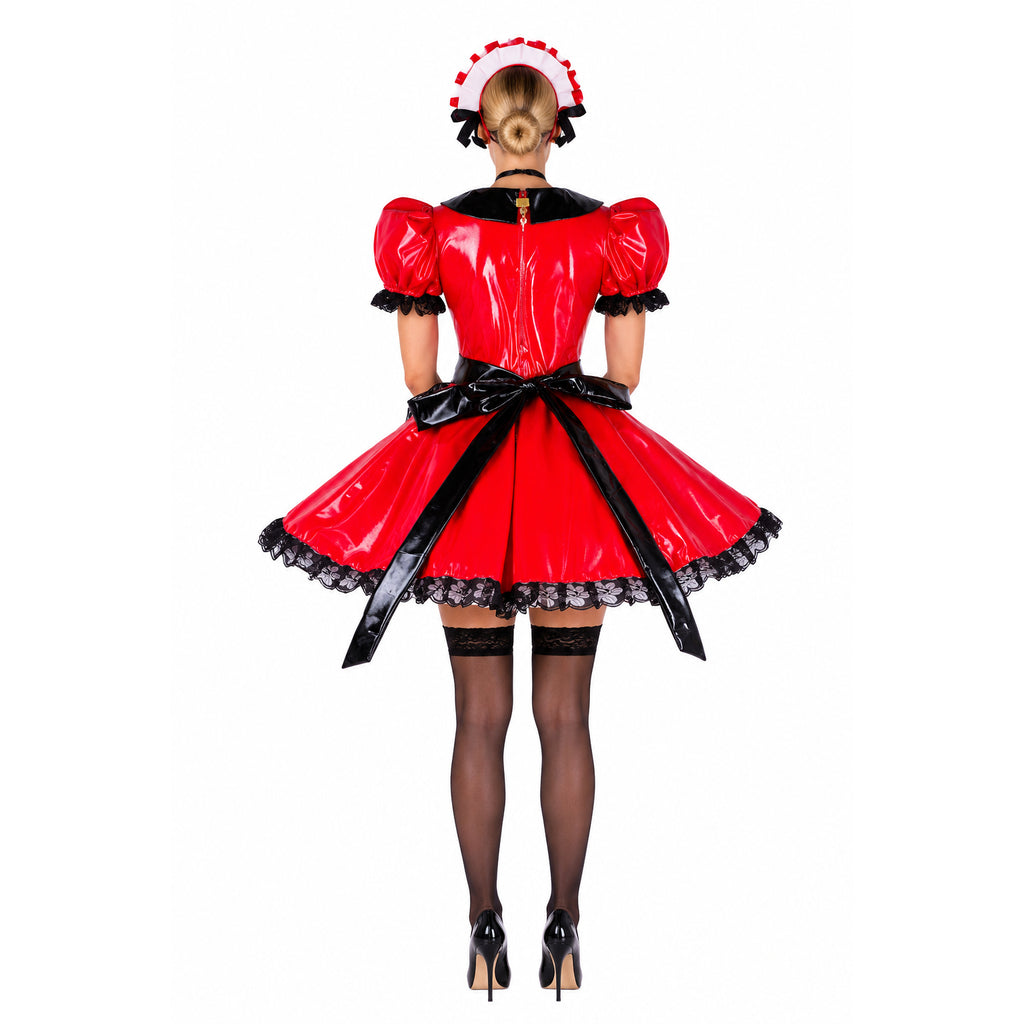 red thin pvc dress G1653
