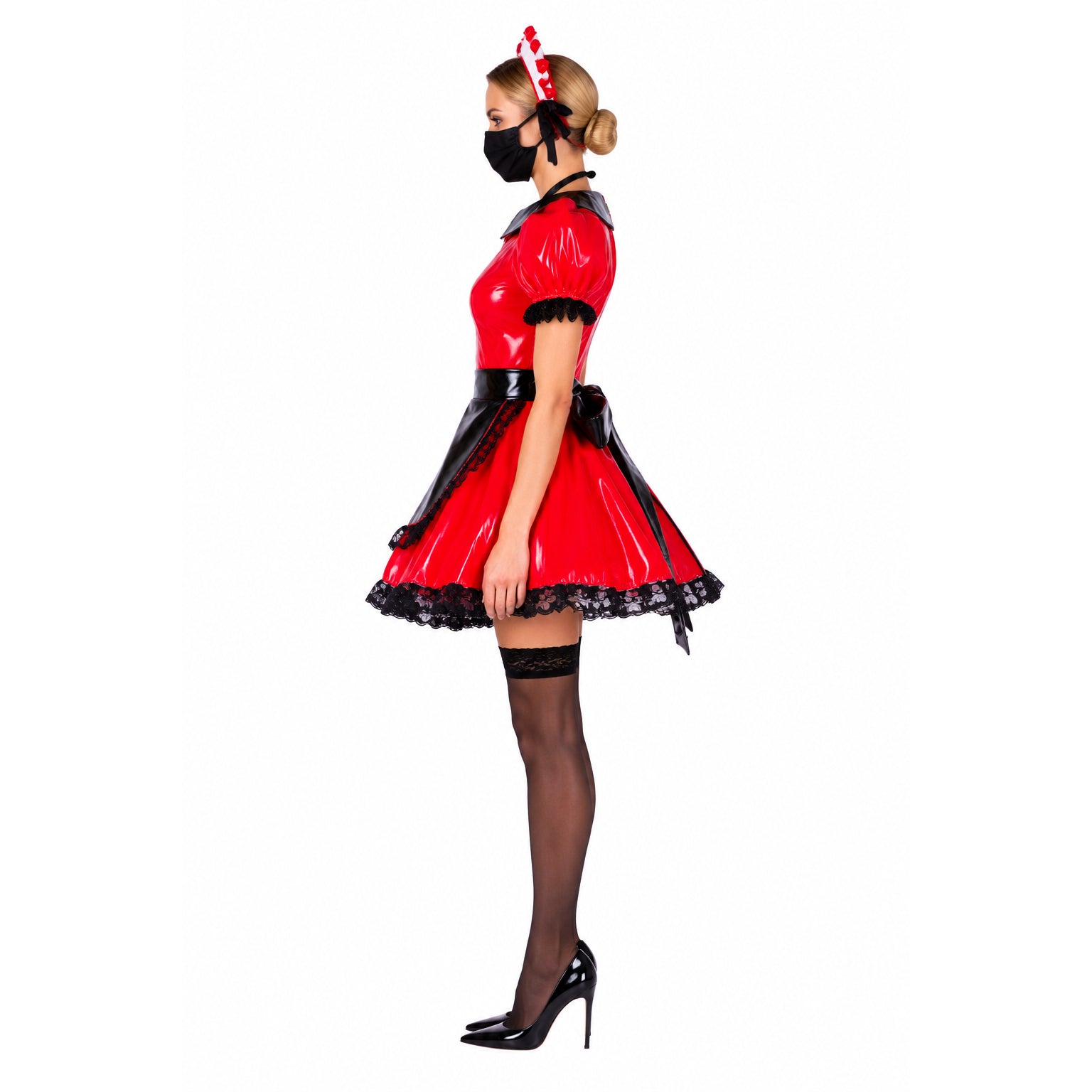 red thin pvc dress G1653