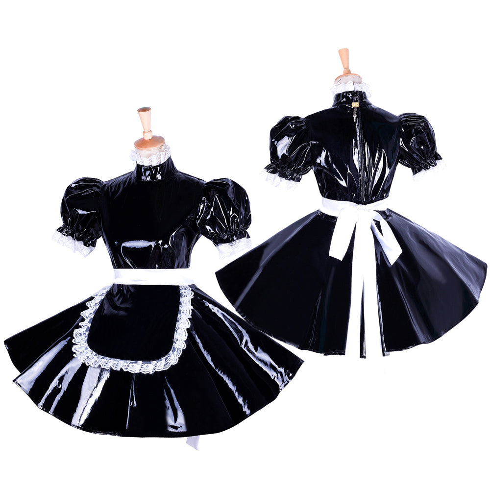 black thin pvc dress G1654