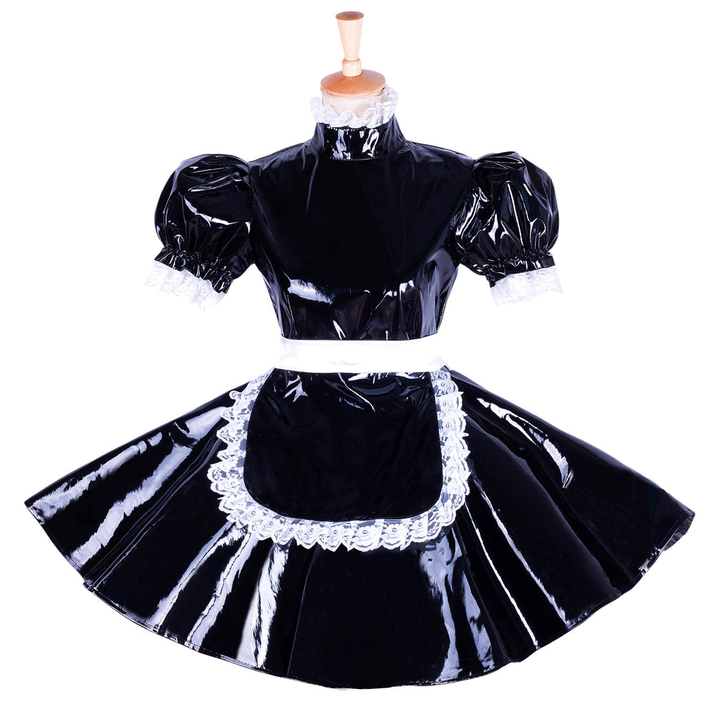 black thin pvc dress G1654