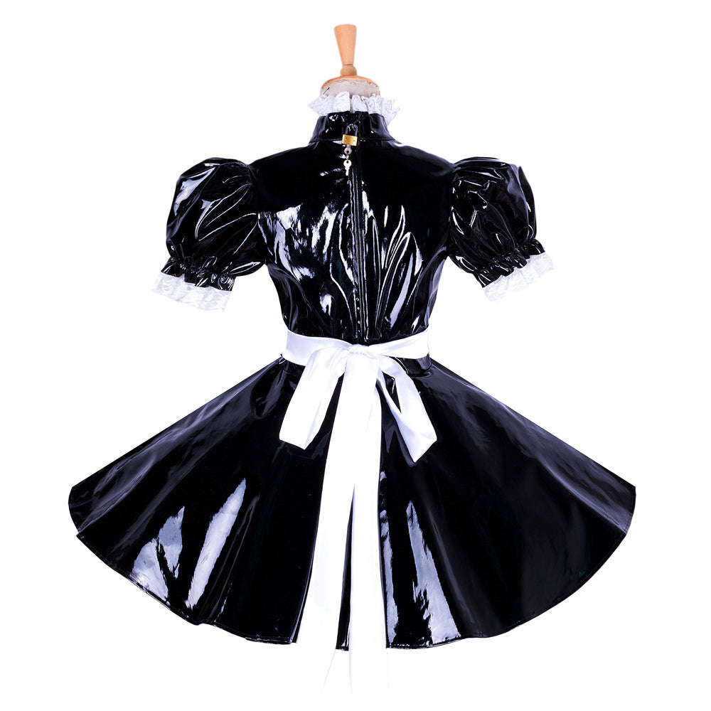 black thin pvc dress G1654