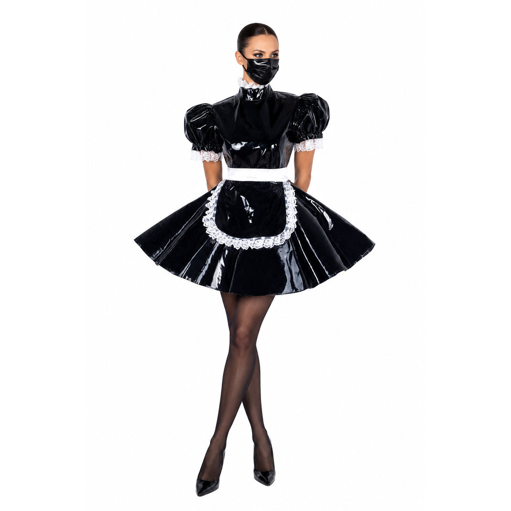 black thin pvc dress G1654