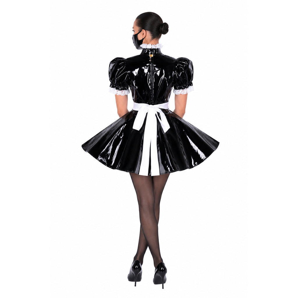 black thin pvc dress G1654