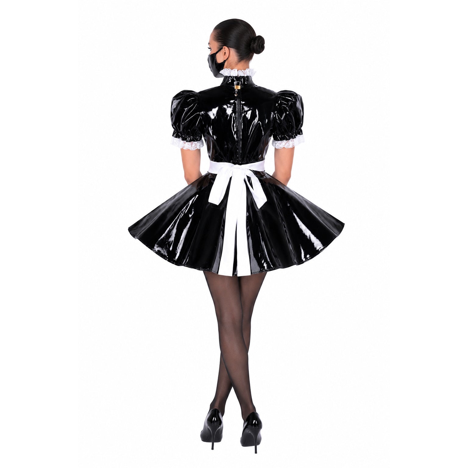 black thin pvc dress G1654