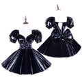 black heavy pvc dress G1657