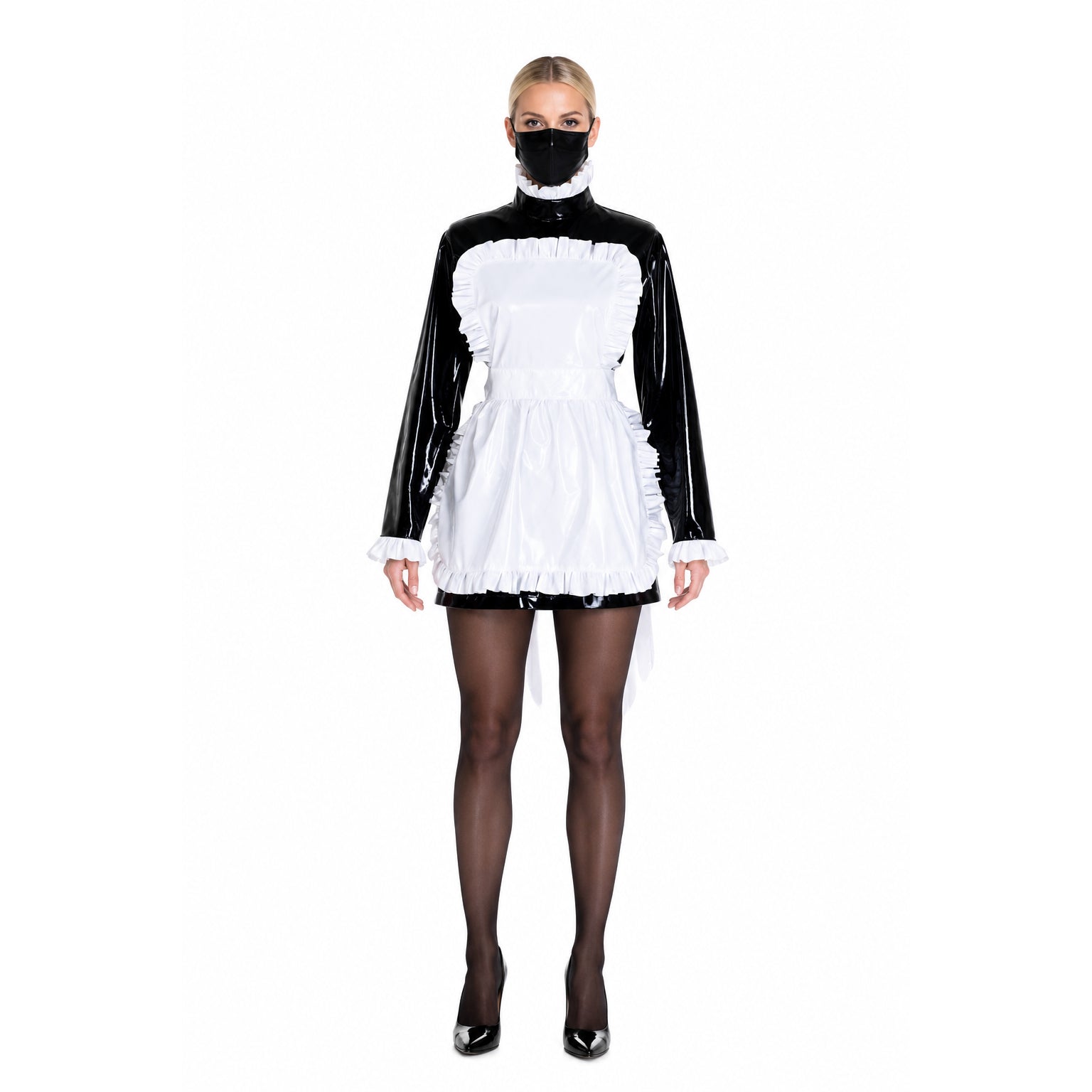 robe noire en PVC épais G1743