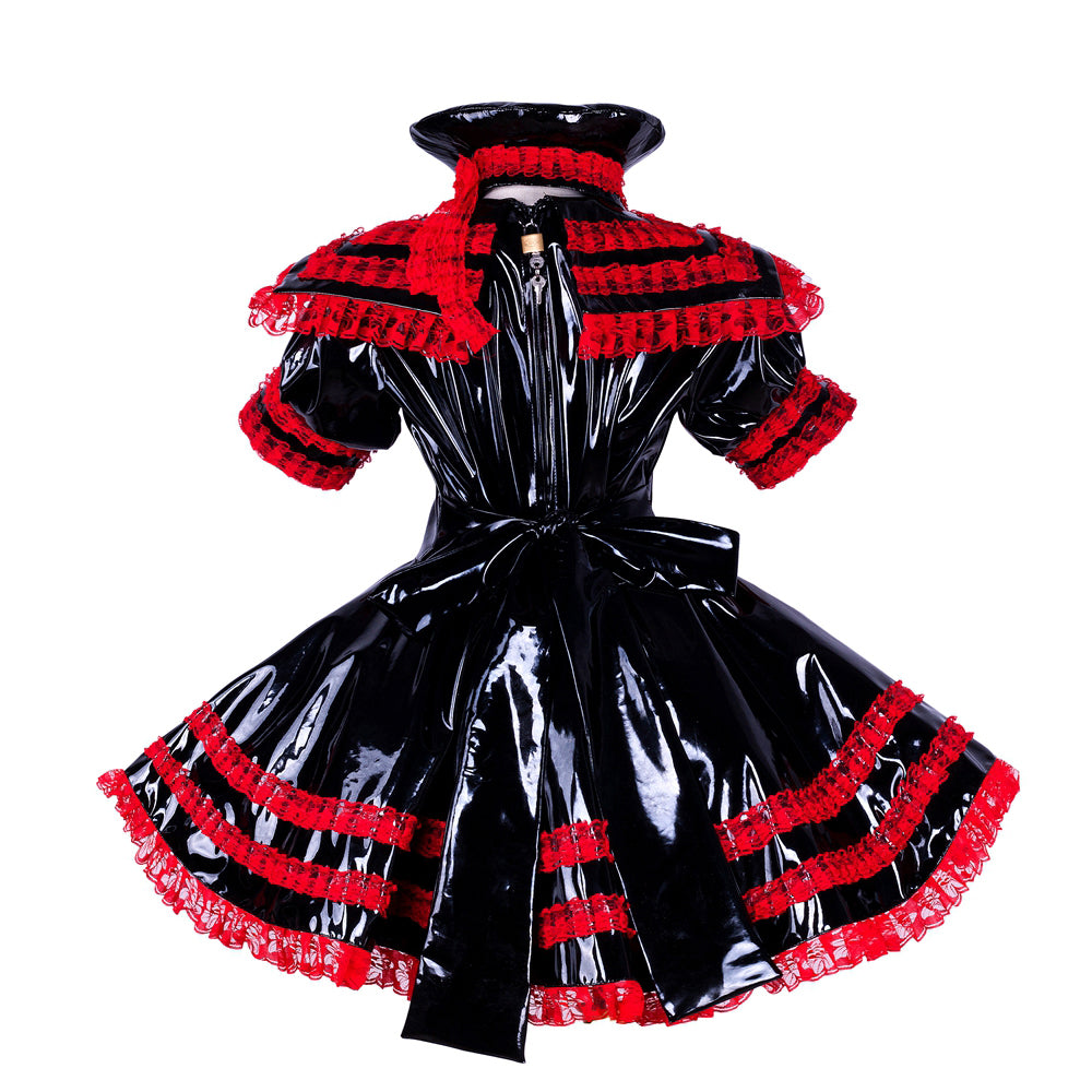 black heavy pvc dress G1744