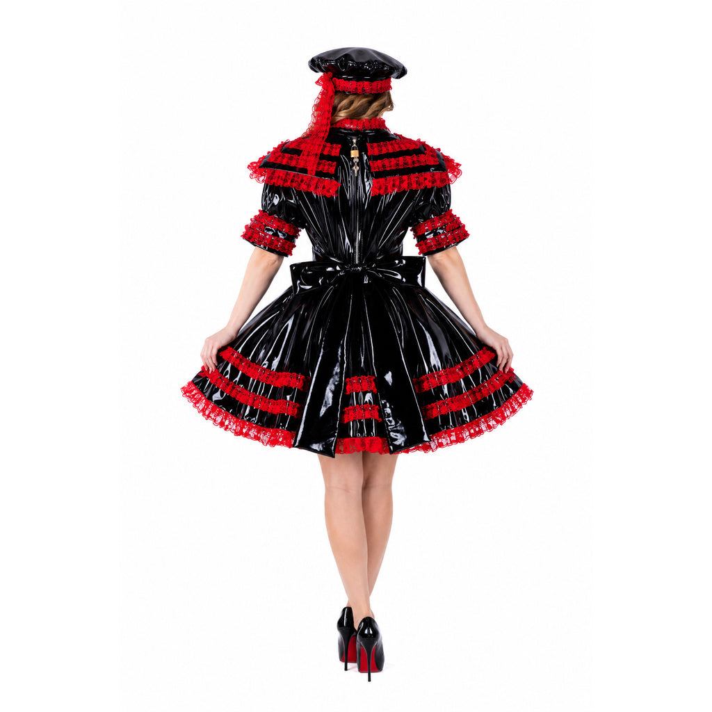 black heavy pvc dress G1744