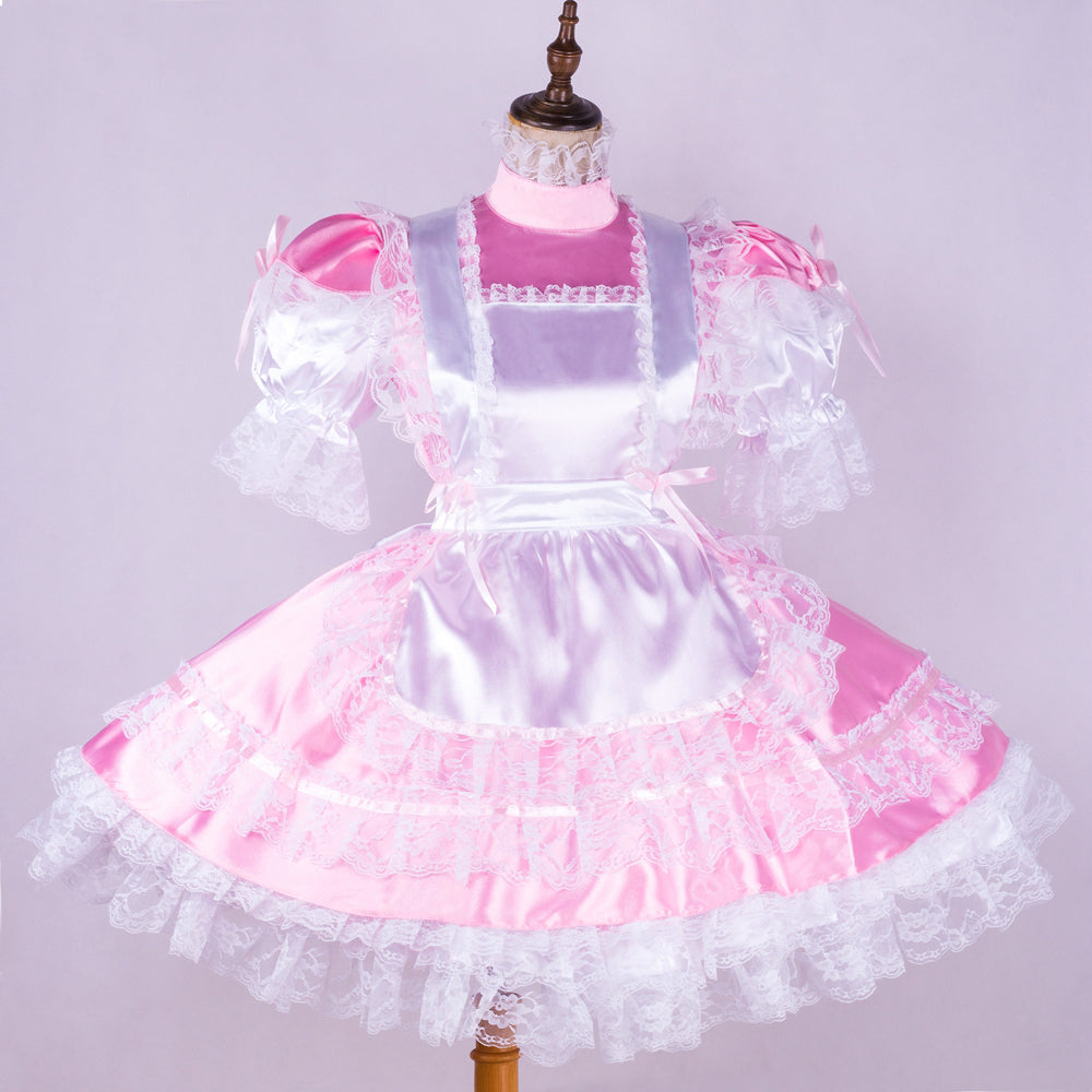 pink satin dress G1745