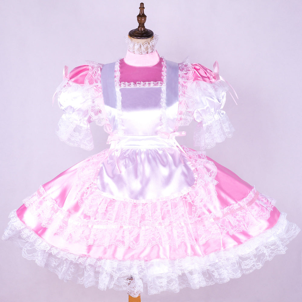 pink satin dress G1745