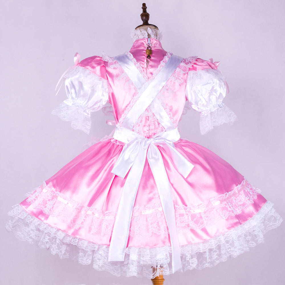 pink satin dress G1745
