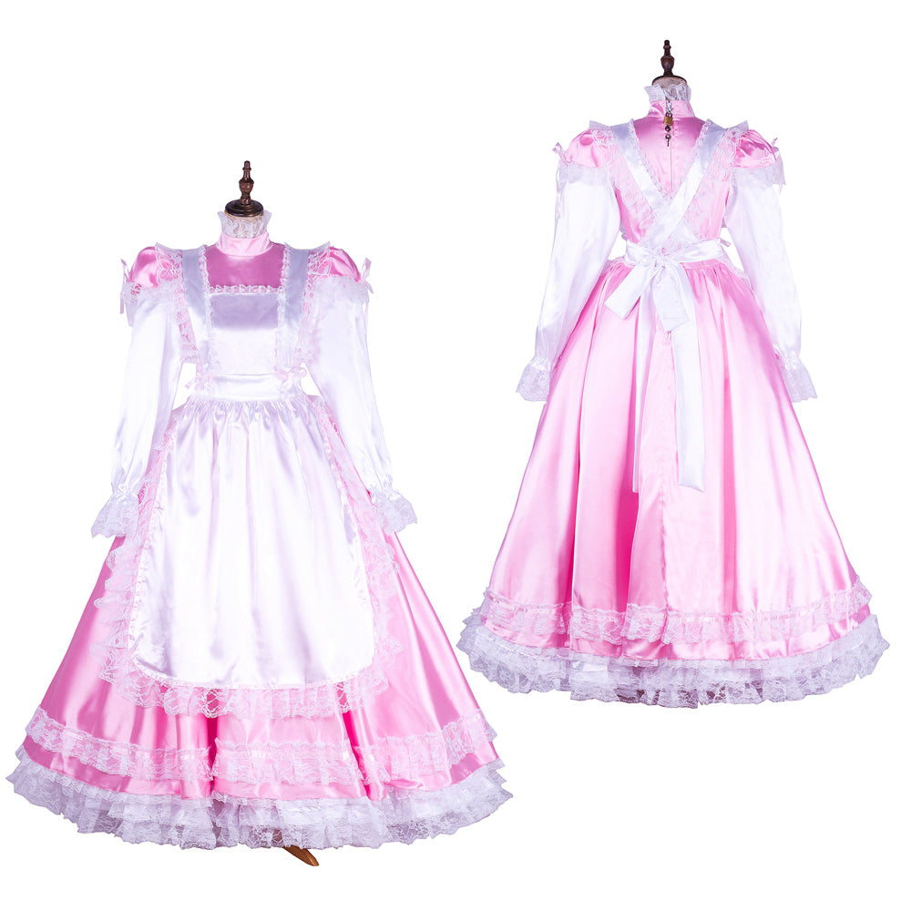 pink satin dress G1749