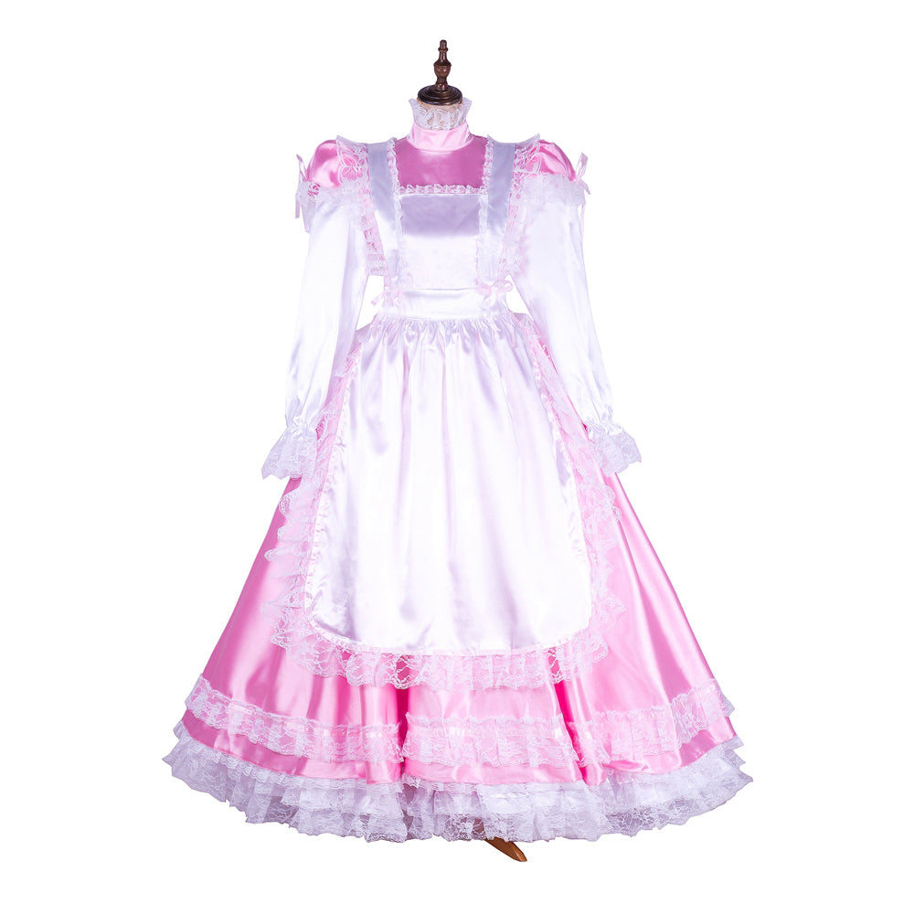 pink satin dress G1749