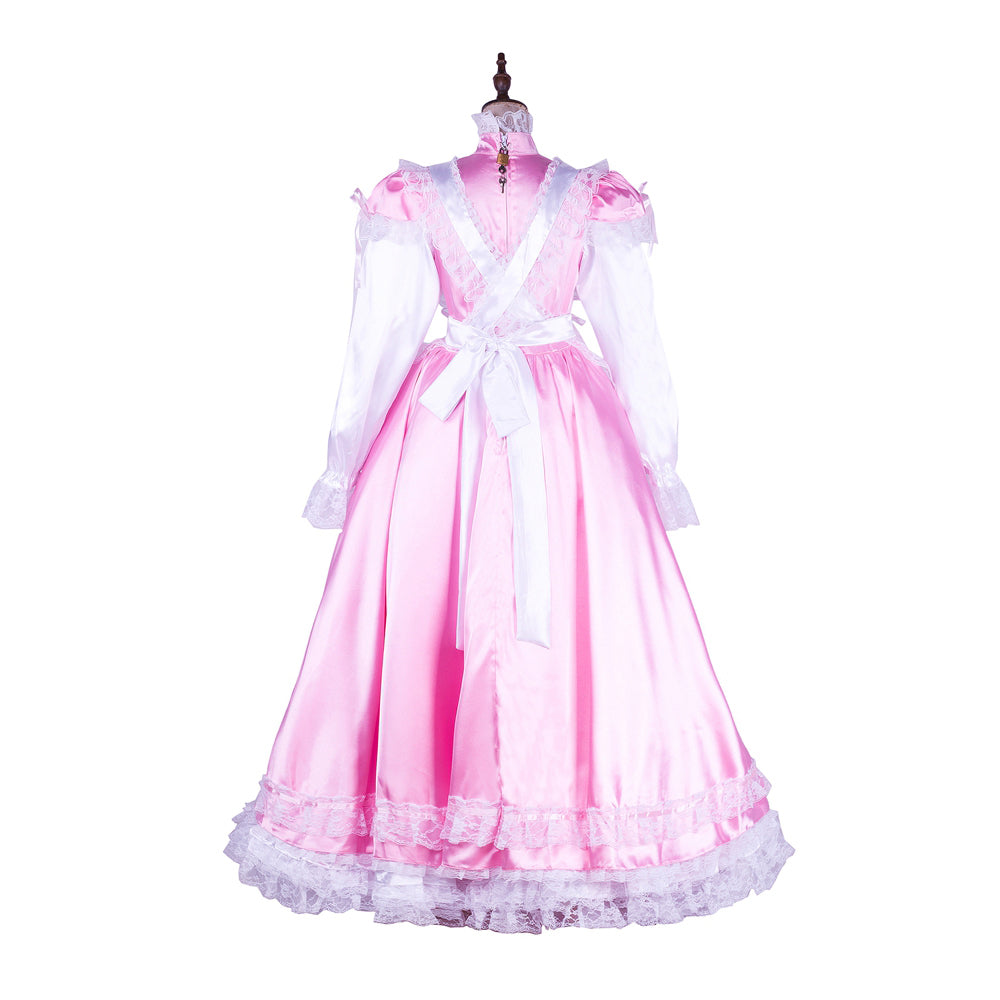pink satin dress G1749