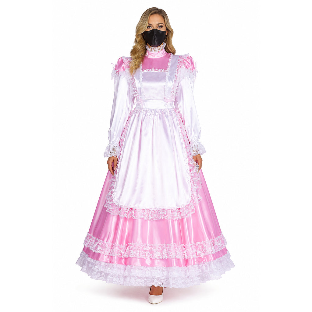 pink satin dress G1749