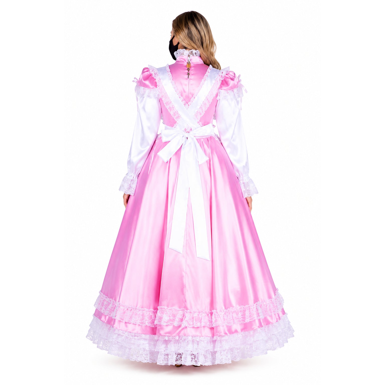 pink satin dress G1749