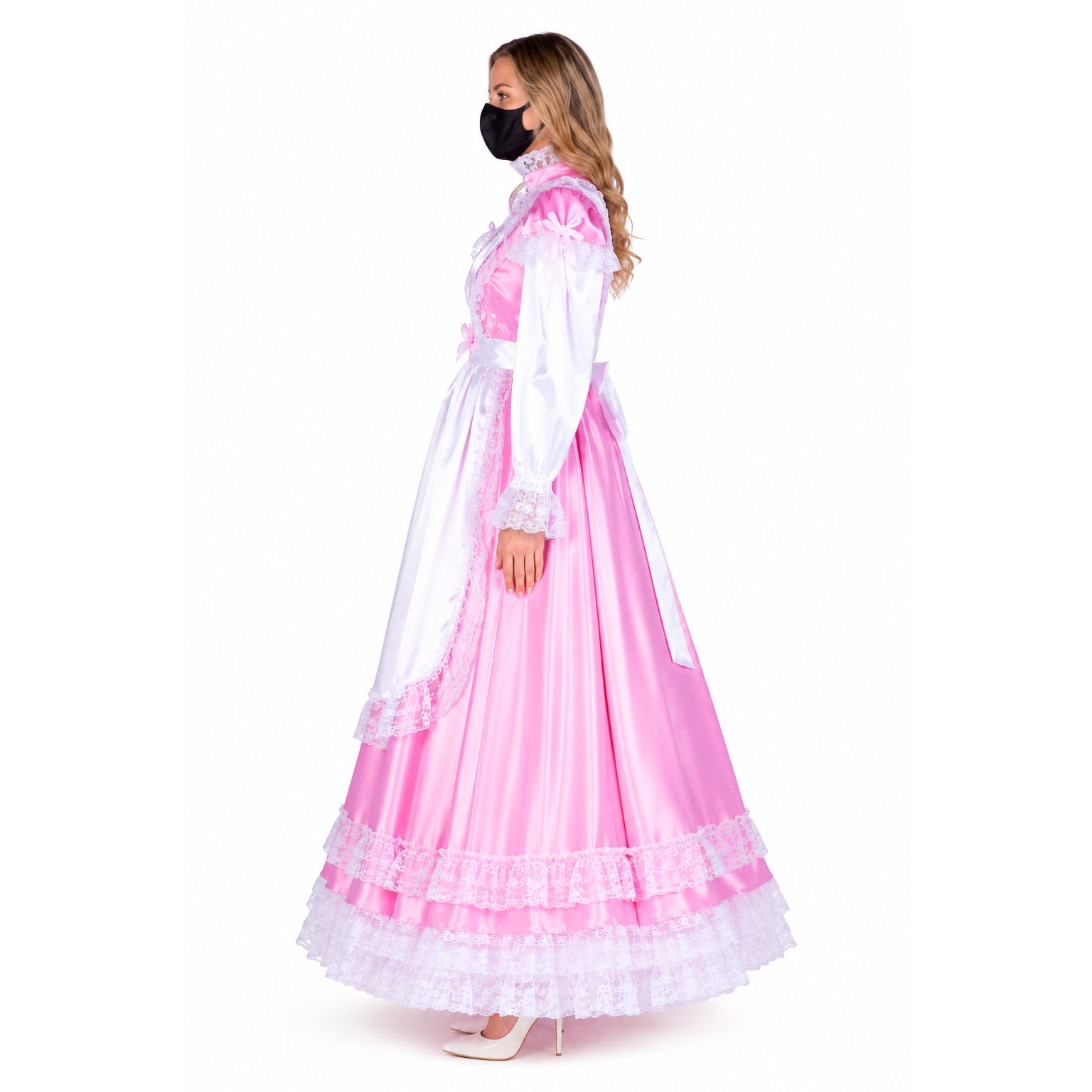pink satin dress G1749