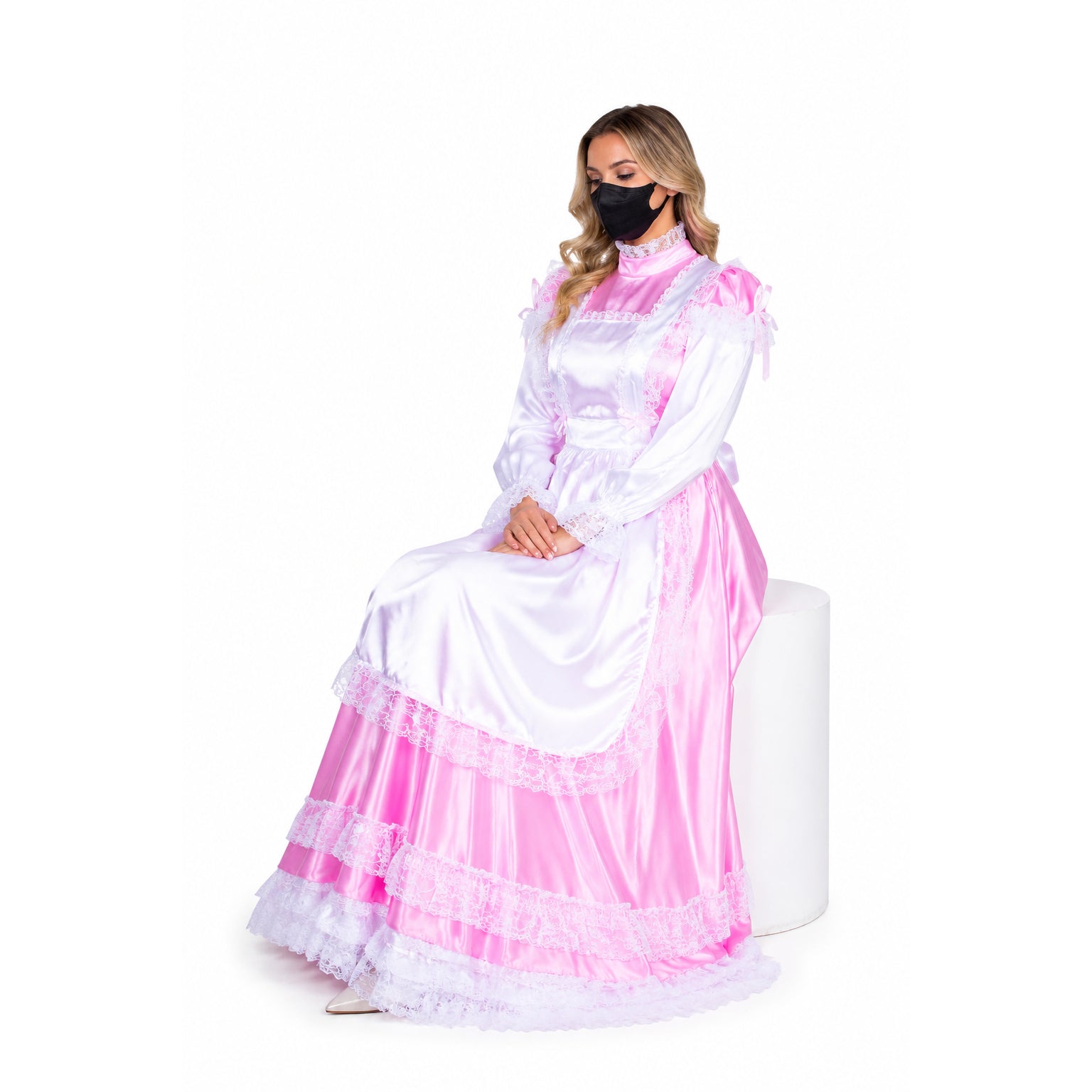 pink satin dress G1749