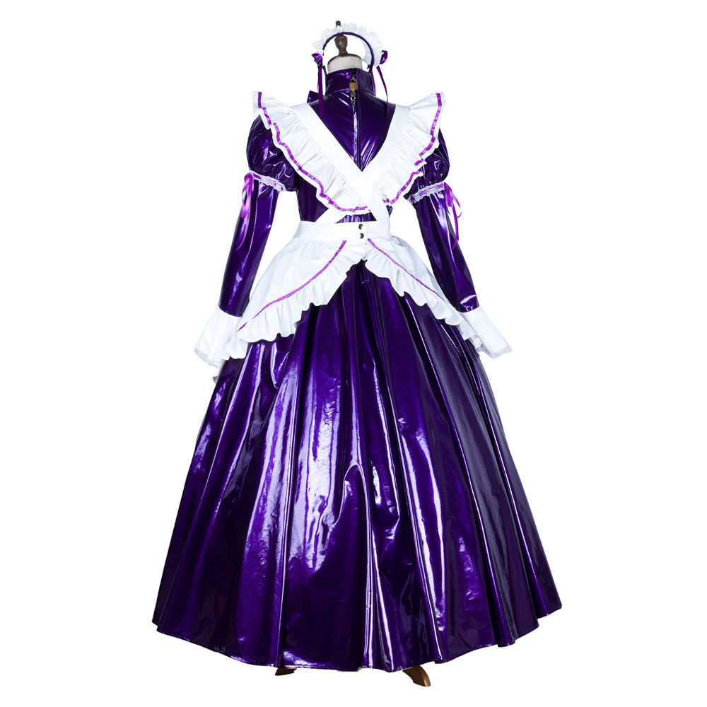 Lila dünnes PVC-Kleid G1750