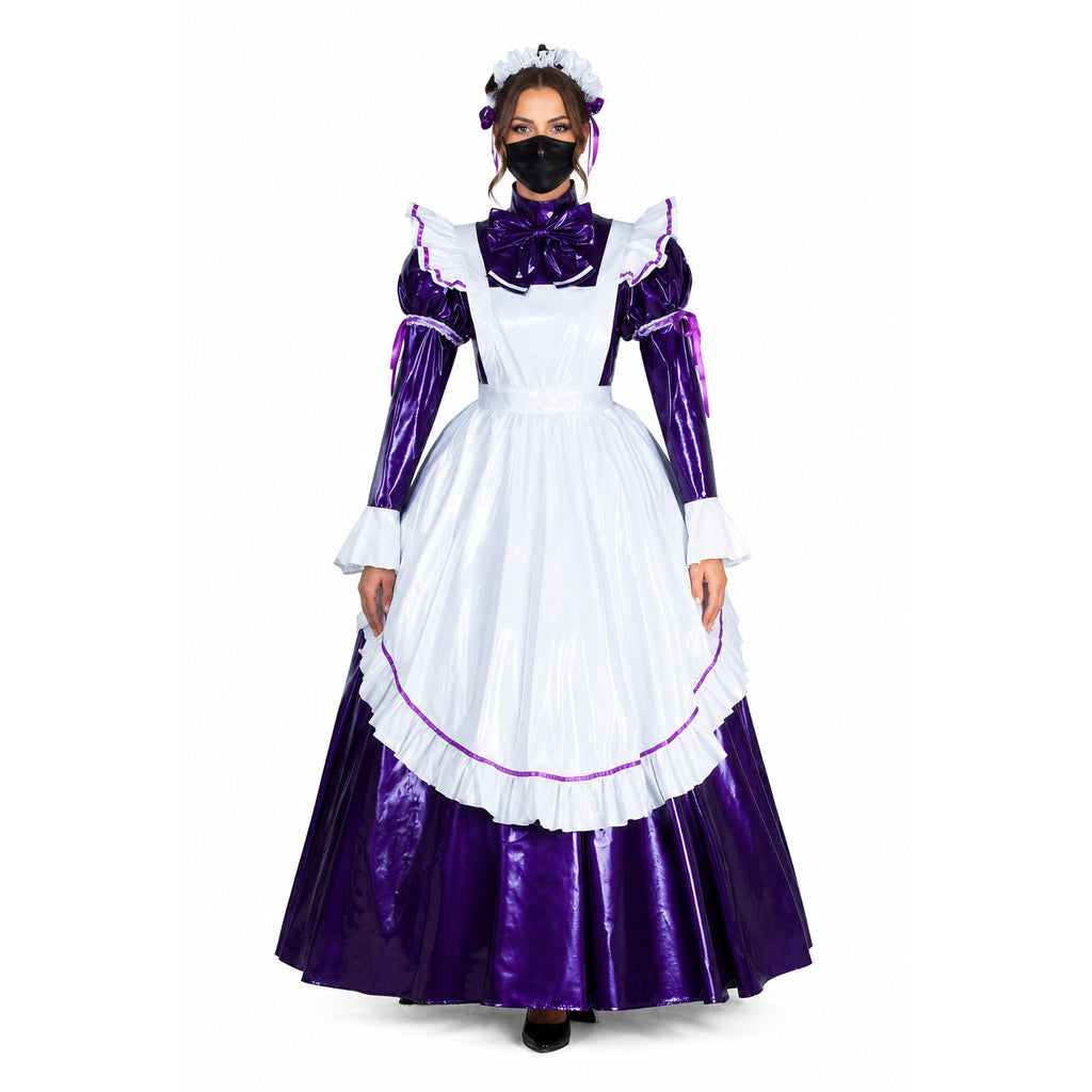Lila dünnes PVC-Kleid G1750