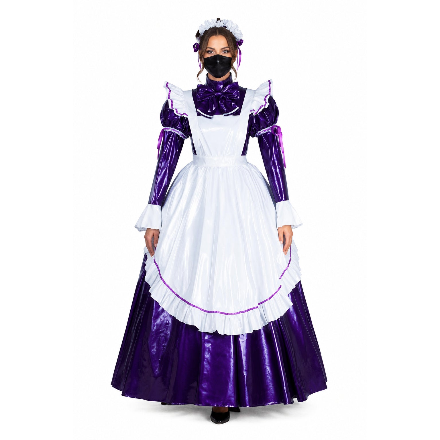 Lila dünnes PVC-Kleid G1750