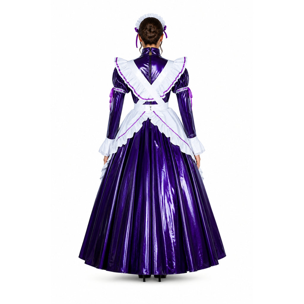 Lila dünnes PVC-Kleid G1750