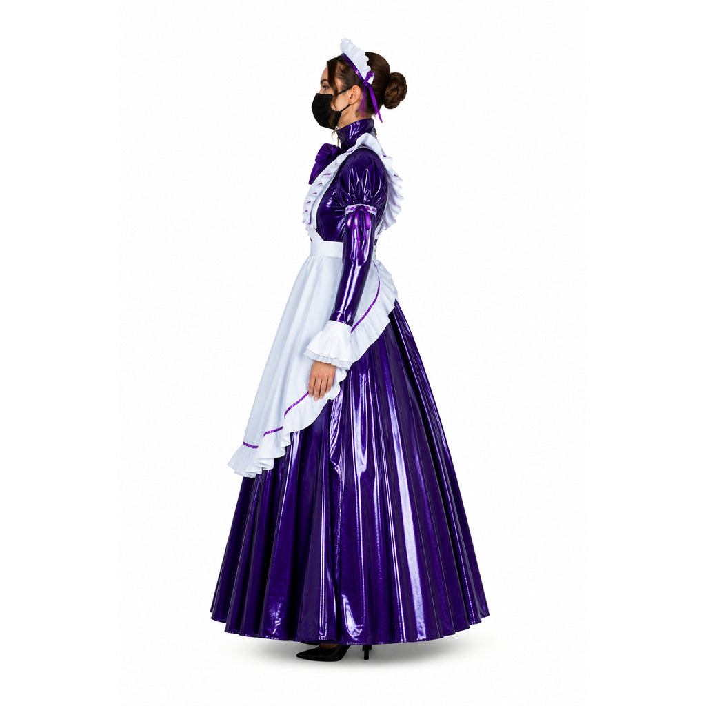 Lila dünnes PVC-Kleid G1750