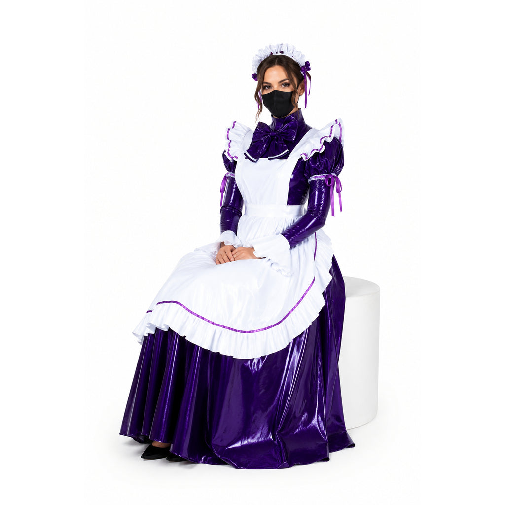 Lila dünnes PVC-Kleid G1750