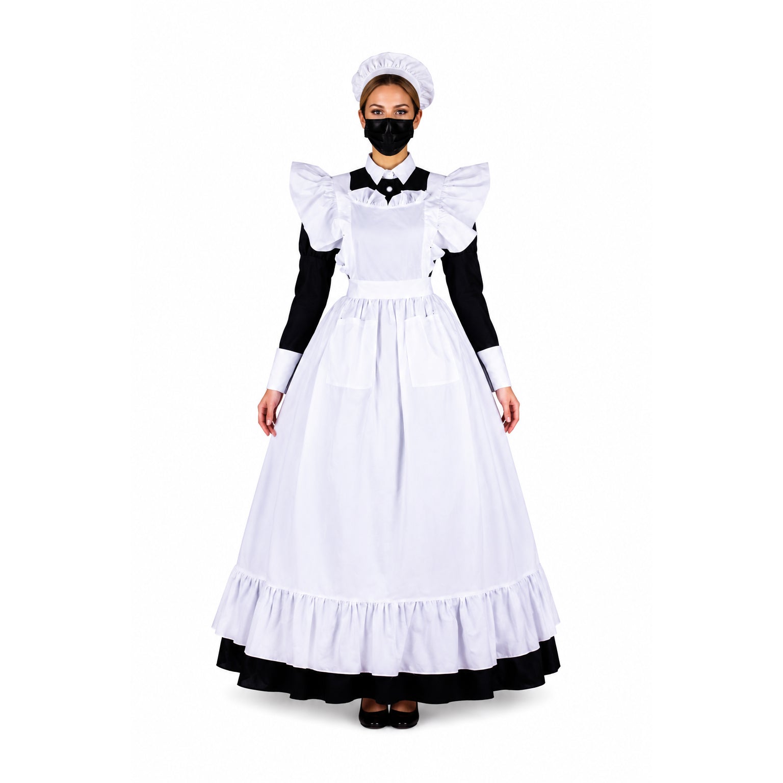 schwarzes Baumwollkleid G1753