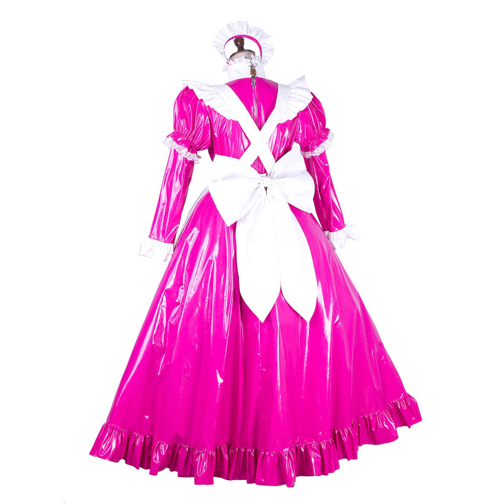 hot pink thin pvc dress G1774