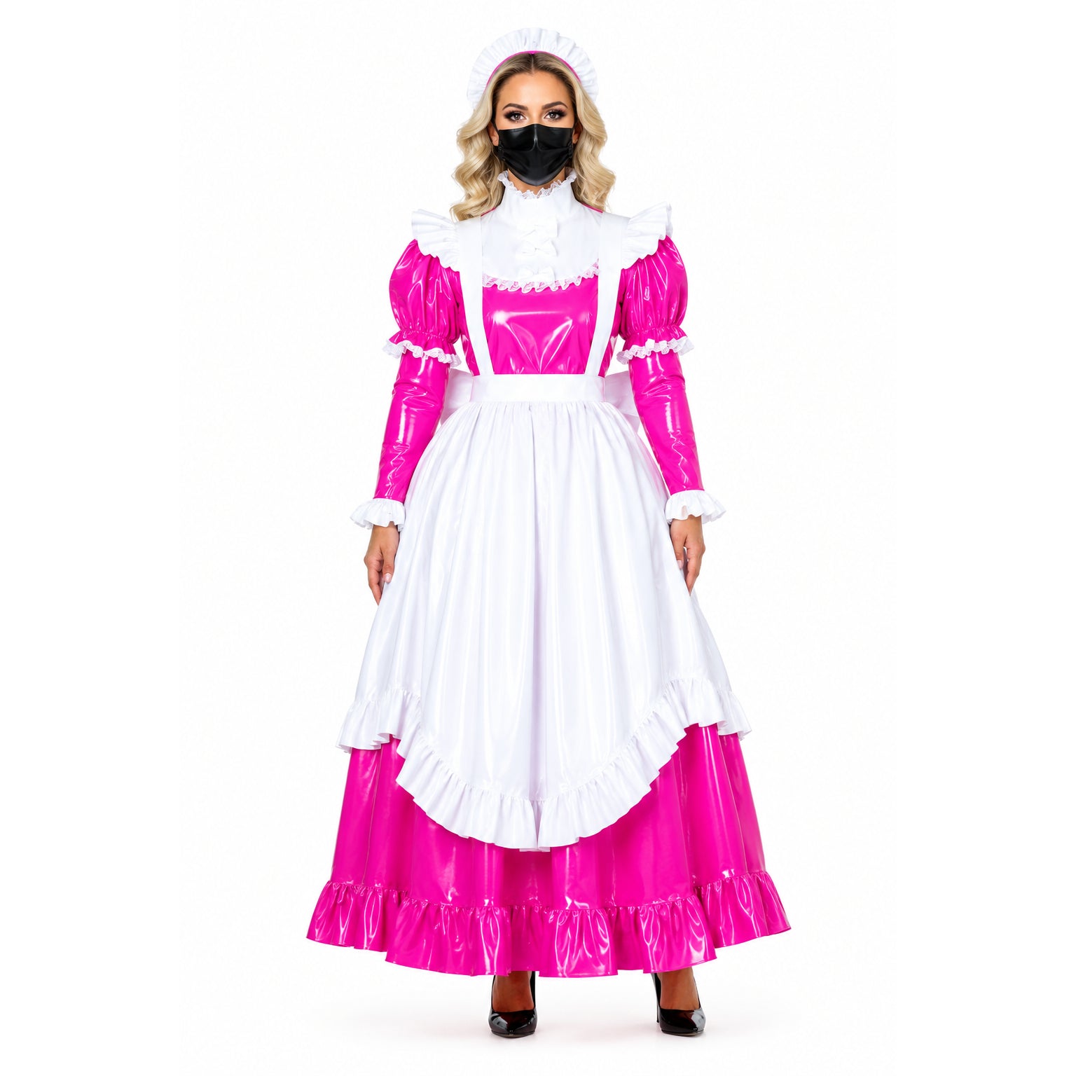 hot pink thin pvc dress G1774