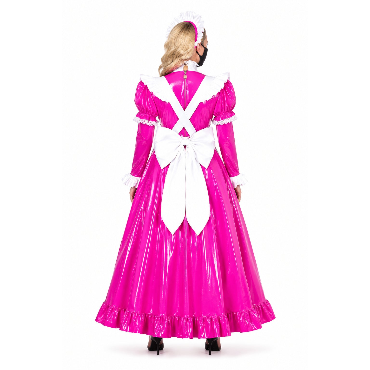 hot pink thin pvc dress G1774
