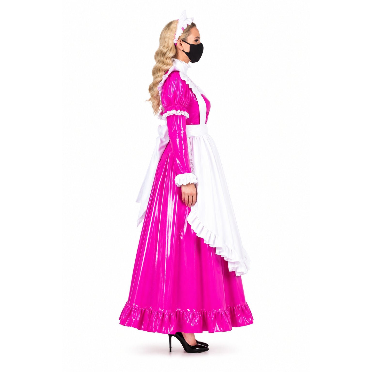 hot pink thin pvc dress G1774
