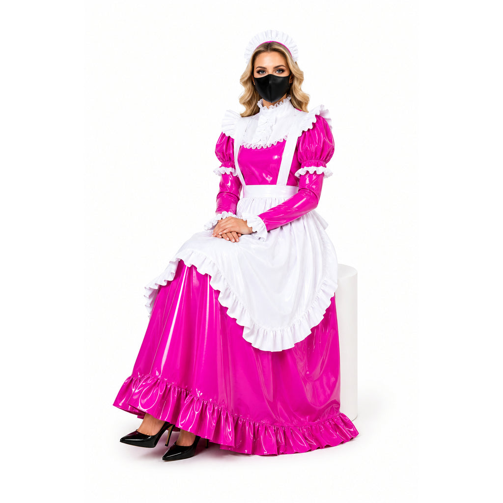 hot pink thin pvc dress G1774
