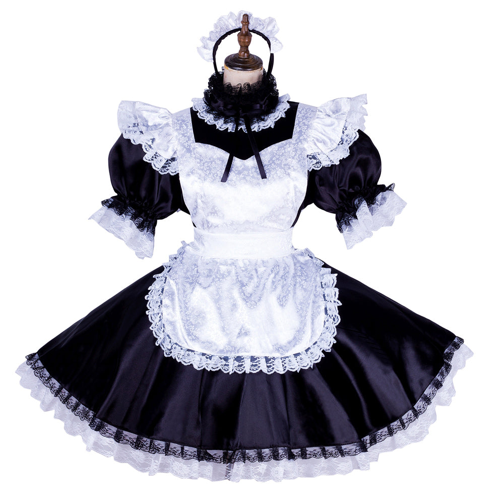 black satin dress G1775
