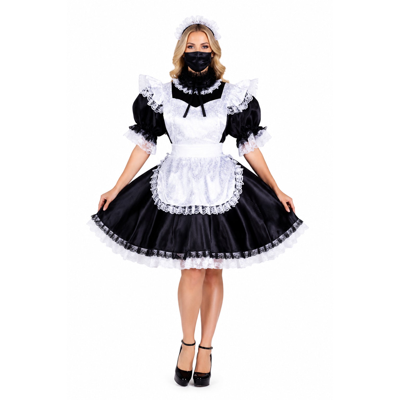 black satin dress G1775
