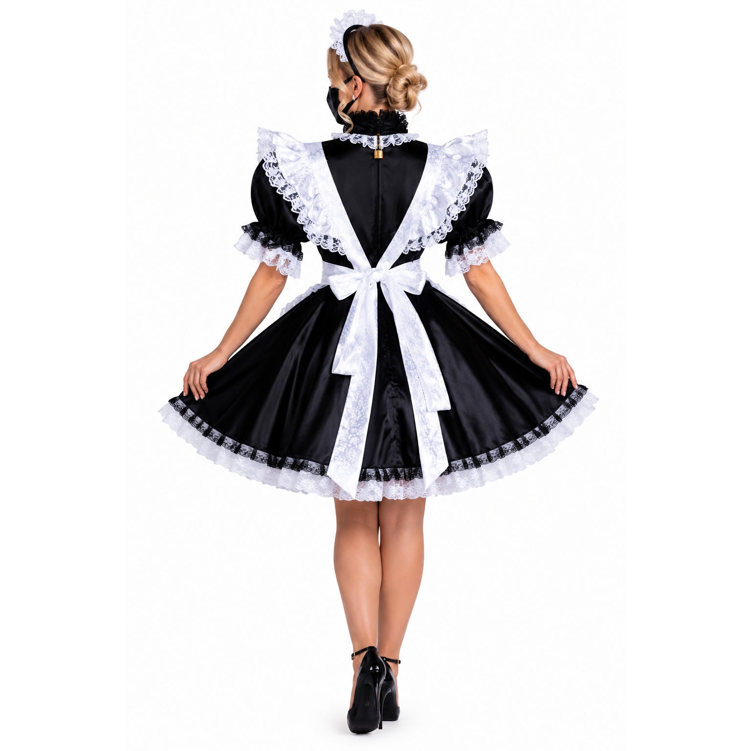 black satin dress G1775