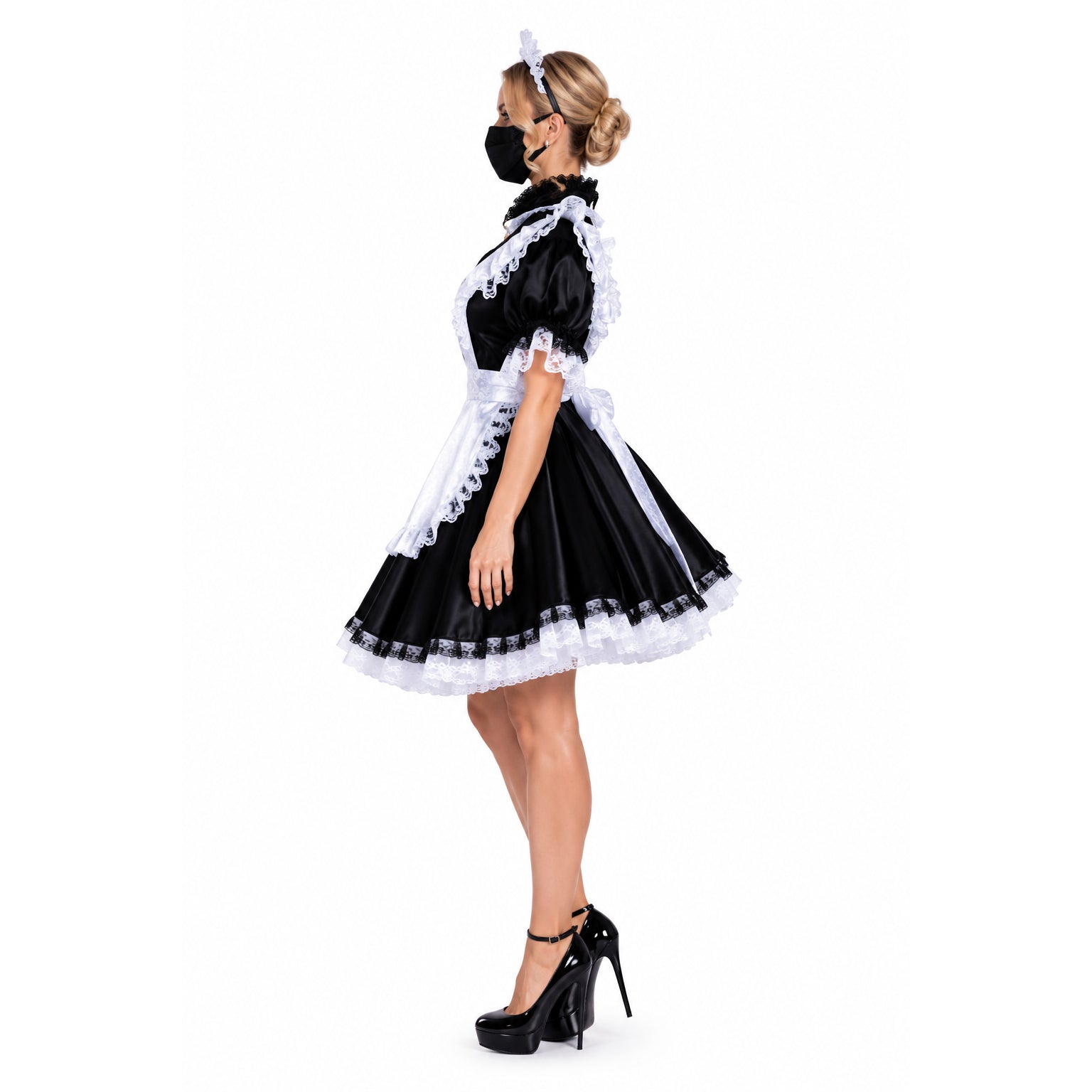 black satin dress G1775