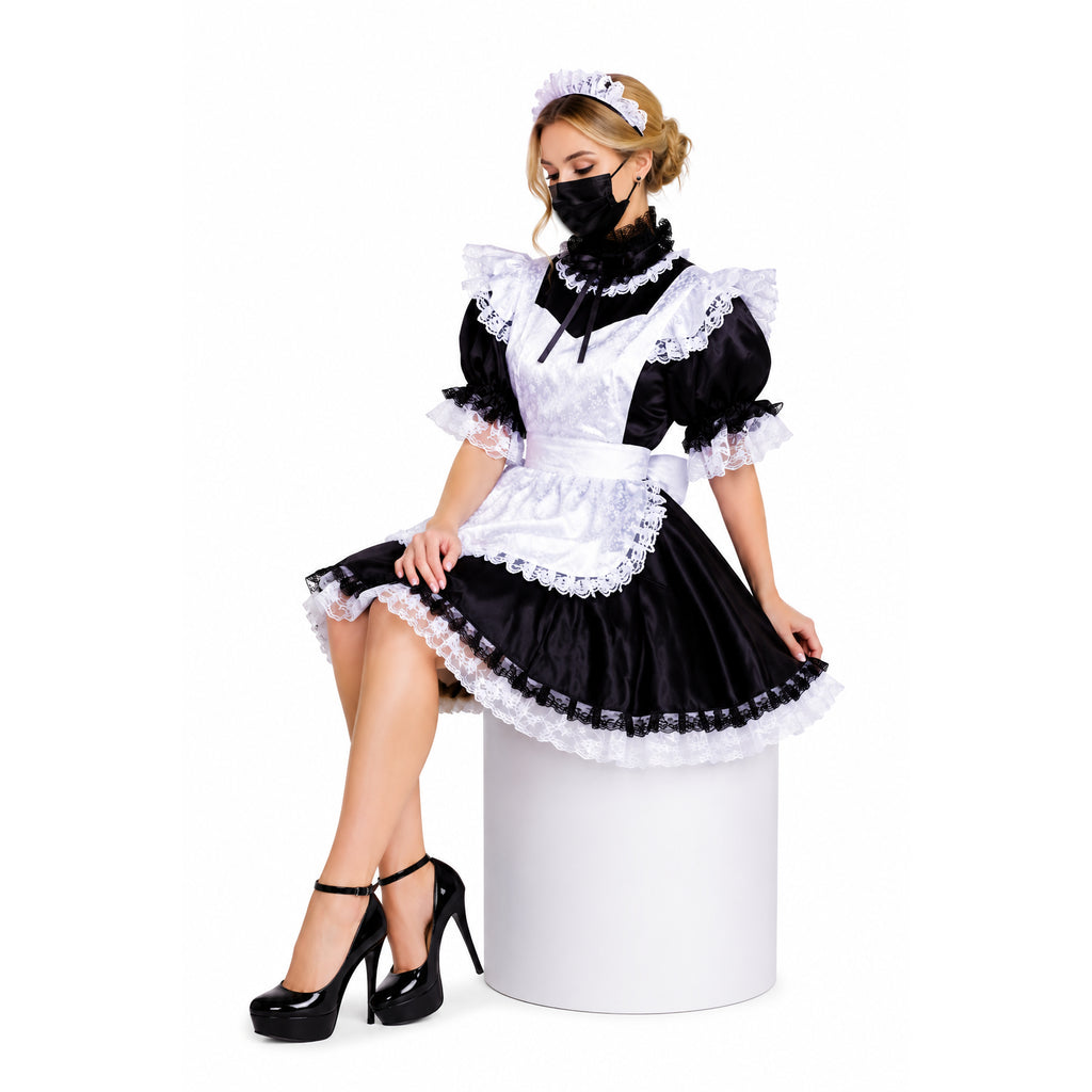 black satin dress G1775