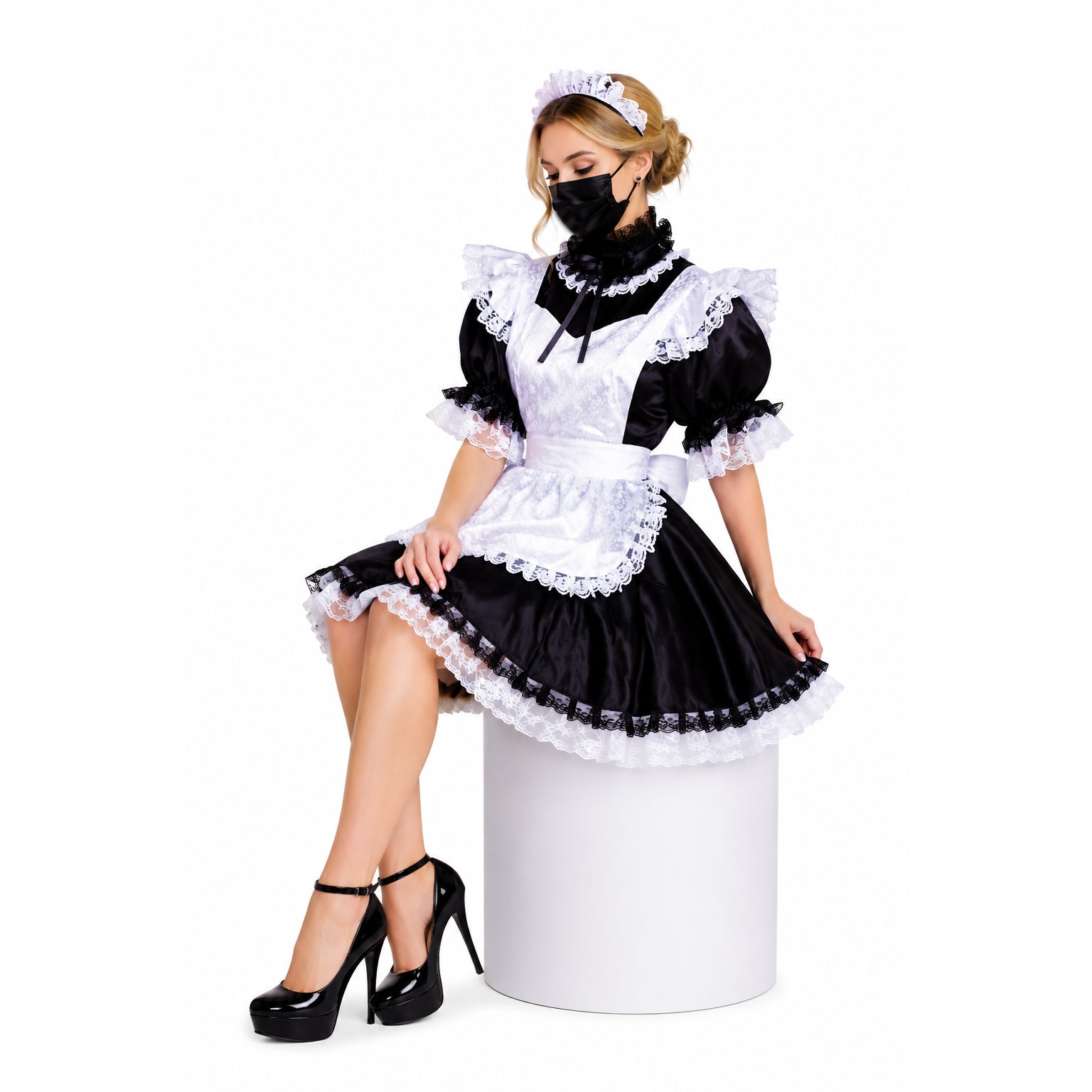 black satin dress G1775