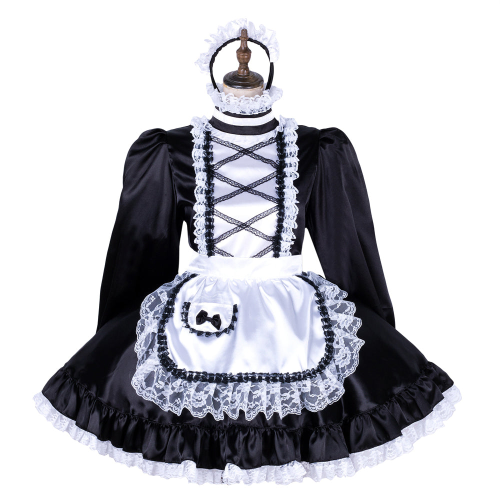 black satin dress G1776
