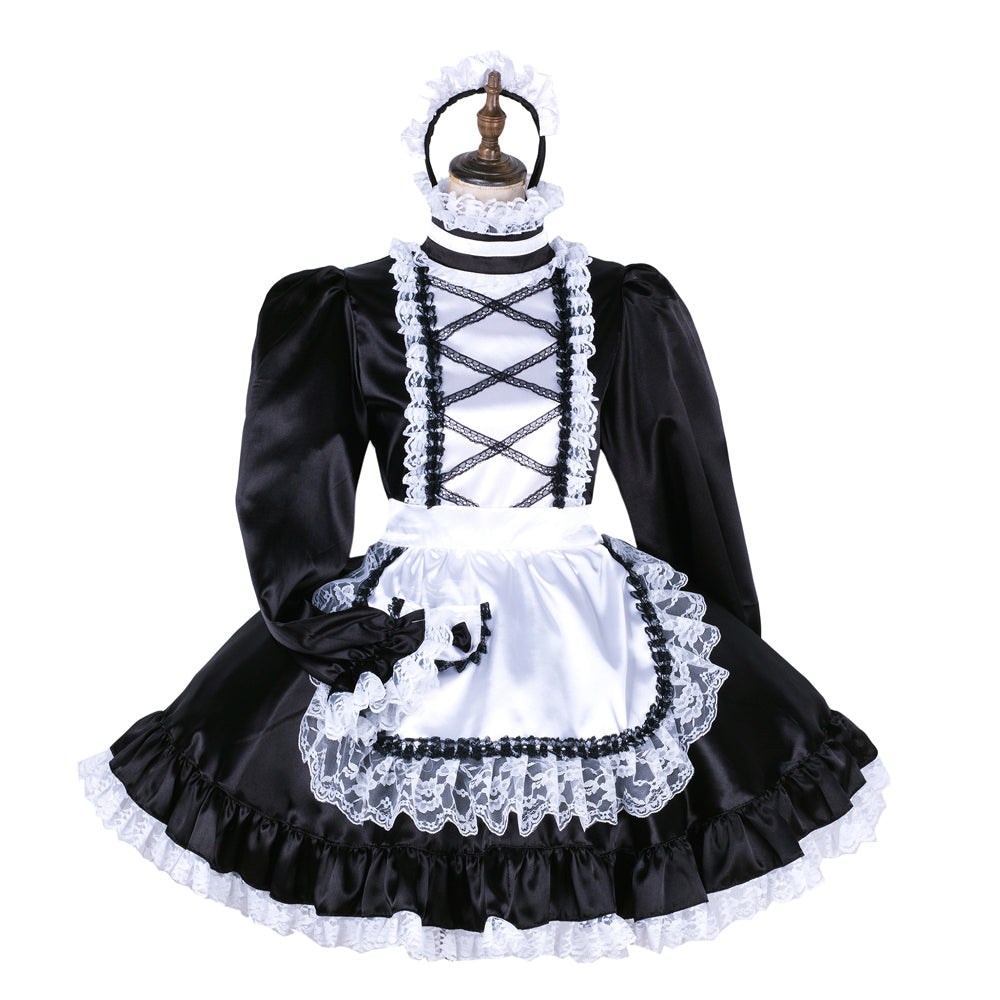 black satin dress G1776