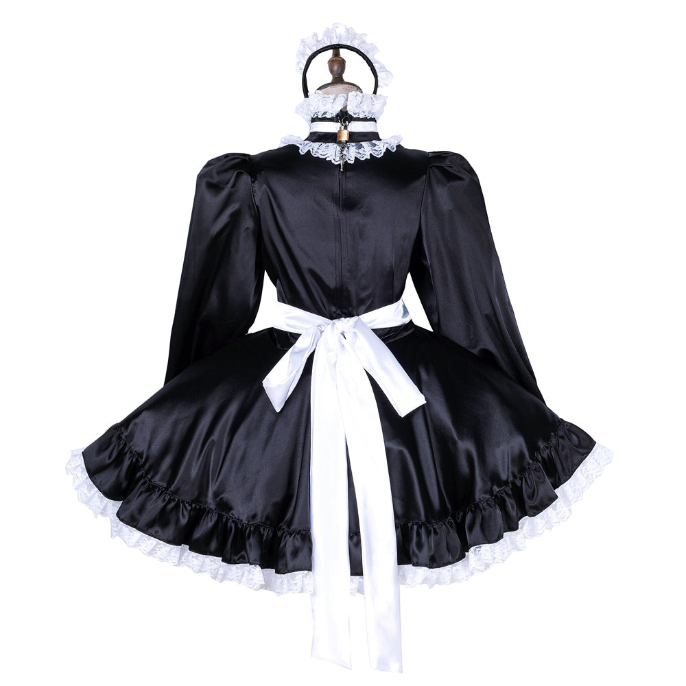 black satin dress G1776