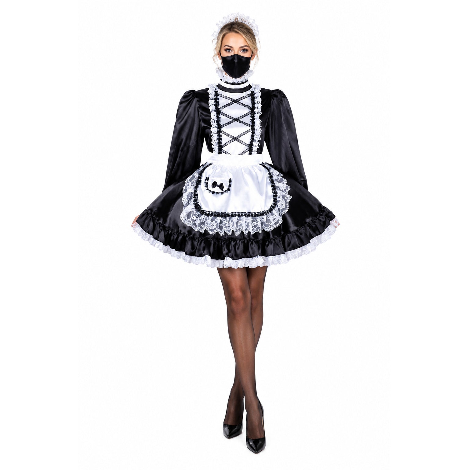 black satin dress G1776