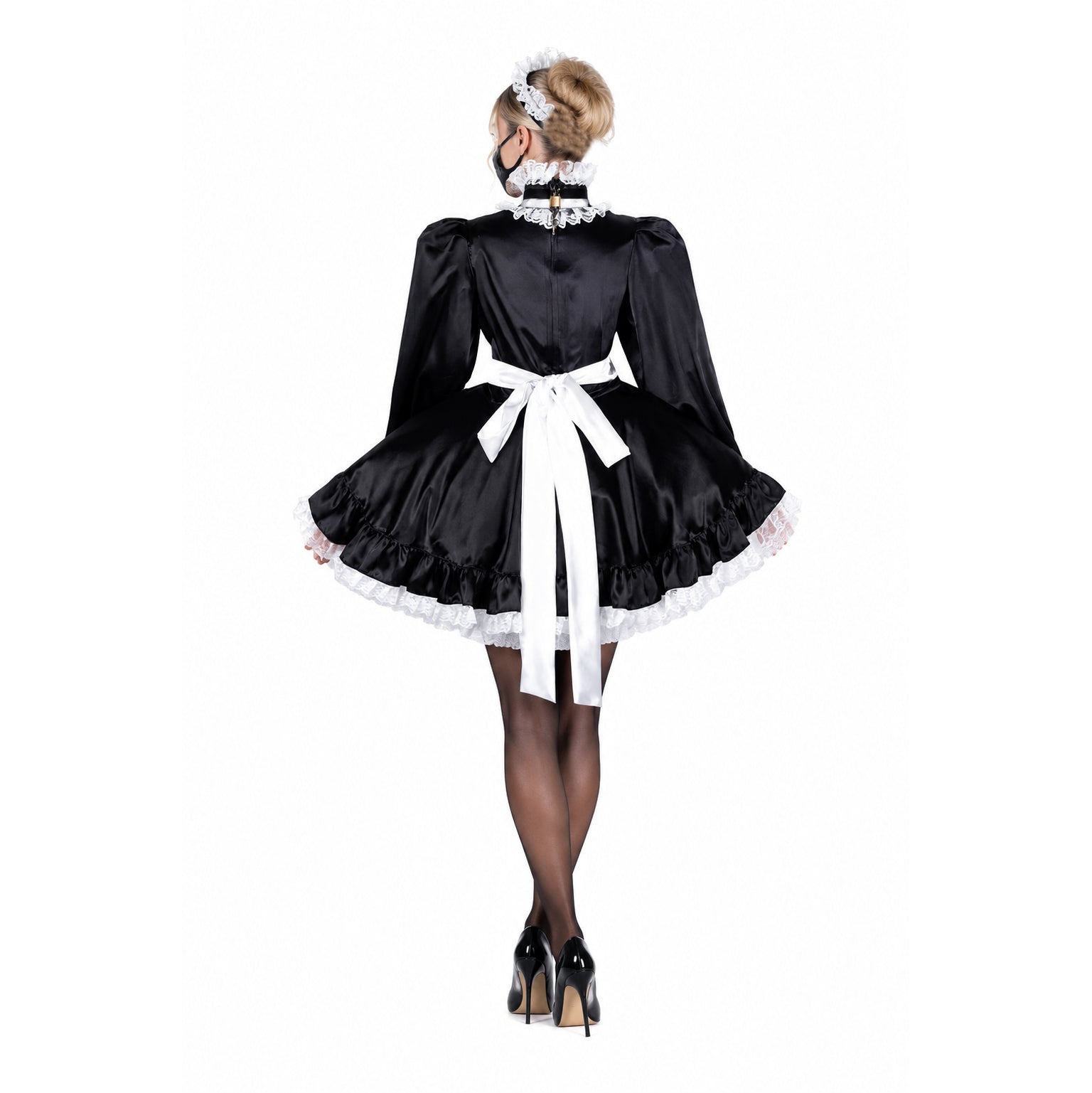 black satin dress G1776